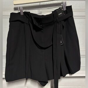 Express Black High-Waisted Shorts with Belt